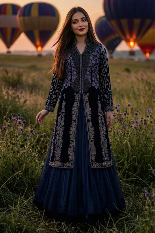Midnight Royale Embroidered Indo-Western set