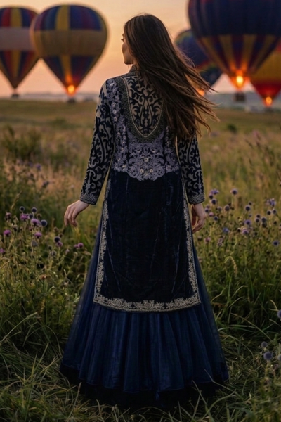 Midnight Royale Embroidered Indo-Western set