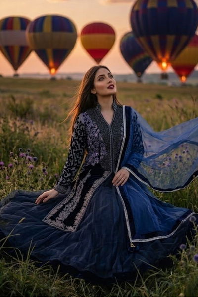 Midnight Royale Embroidered Indo-Western set