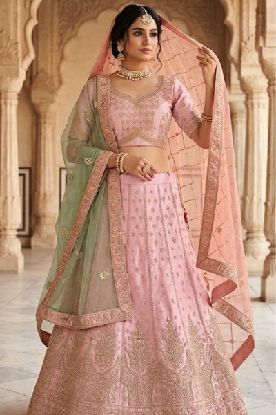 Blush Pink Royal Embroidered Lehenga Set