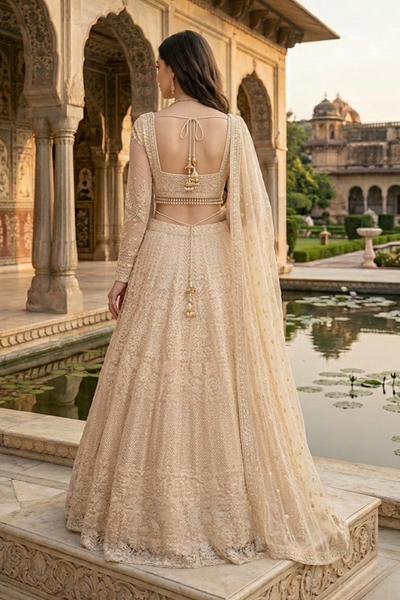 Ivory Lace Bridal Lehenga Set