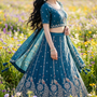 Teal Bloom Embroidered Lehenga Set