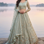 Celestial Mint Embroidered Bridal Lehenga Set ✨