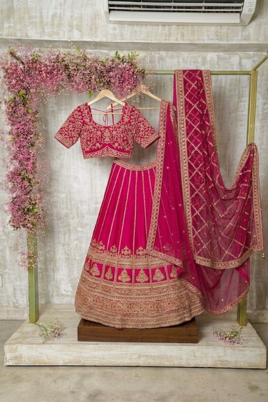 Royal Rani Pink Embroidered Lehenga Set