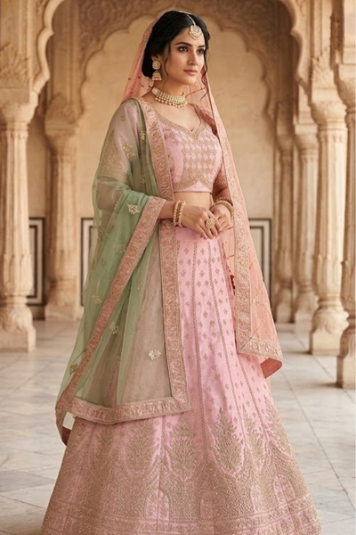 Blush Pink Royal Embroidered Lehenga Set