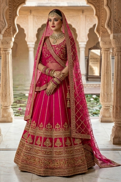 Royal Rani Pink Embroidered Lehenga Set