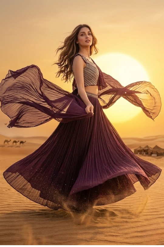 Wine Elegance Indo-Western Draped Set
