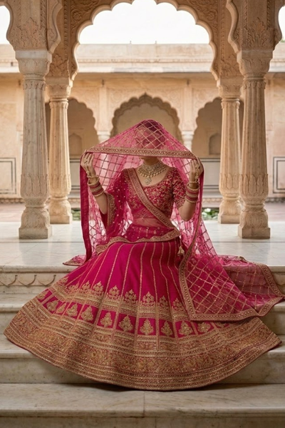 Royal Rani Pink Embroidered Lehenga Set
