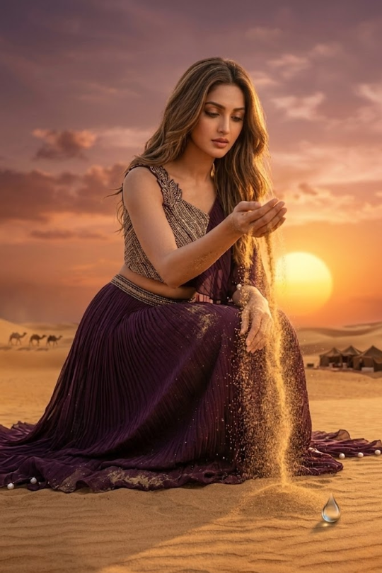 Wine Elegance Indo-Western Draped Set