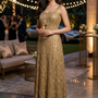 Golden Shimmer Sleeveless Gown