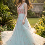 Mint Green Floral Embroidered Gown