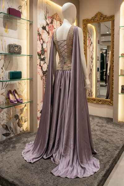 Pastel Lavender Indo-Western  Set