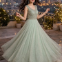 Sage Green Embellished Net Gown