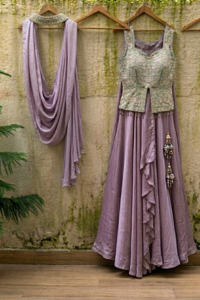 Pastel Lavender Indo-Western  Set
