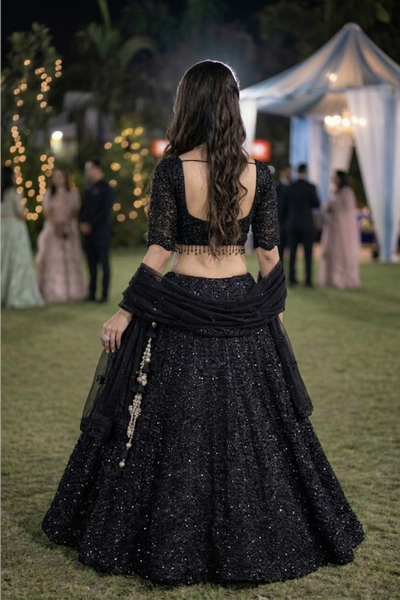 Midnight Elegance Embellished Lehenga Set