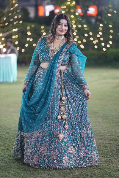 Emerald Elegance Bridal Lehenga Set