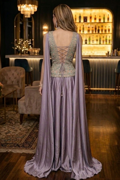 Pastel Lavender Indo-Western  Set