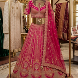 Maharani Pink Bridal Lehenga on Hanger
