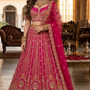 Maharani pink bridal zari lehenga set available for rent and sale in Bhopal
