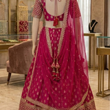Rani Elegance Festive Lehenga displayed on mannequin back